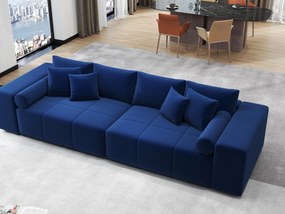 Canapea extensibilă dumonde cu ladă de depozitare si sezut confortabil din spuma high-density, Marbela Royal Blue XXL 295x100 cm