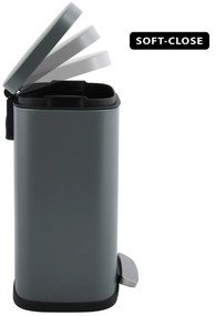 Coș de gunoi cu pedală soft-close Spirella Akira12 l, gri mat, 12 l