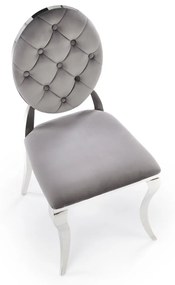 Scaun K555 velvet gri Blu14/argintiu