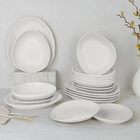 Set farfurii ovale 18 piese Sahara Berlinger Haus BH 10020, crem, moderne