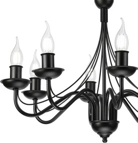 Candelabru cu lanț ANTON 8xE14/60W/230V negru