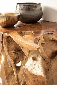 Consola finisaj natural din lemn de Teak, 150x45x80 cm, Lisandra Bizzotto