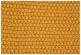 Pătură galbenă din bumbac reciclat tricotată 130x170 cm Santos – House Nordic