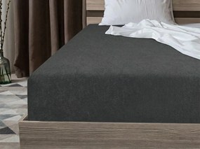 Cearsaf extensibil fleece MOLTON antracit 180 x 200 cm