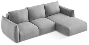 Colțar gri deschis extensibil (cu colț pe partea dreaptă/cu șezlong) Leila – Makamii