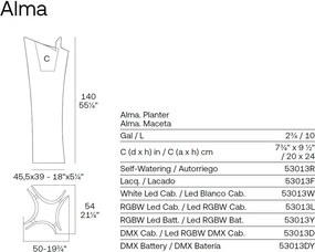 Ghiveci de flori/Jardiniera plante design modern exterior/interior ALMA PLANTER 53013R Vondom