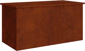 vidaXL Cutie de depozitare exterioară Ruginit 100 x 50,5 x 50 cm Oțel