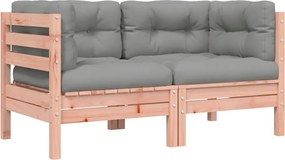 vidaXL Canapea colțar de grădină cu perne, 2 buc., lemn masiv douglas