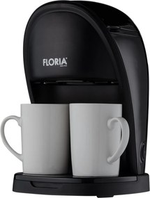 Aparat de facut cafea Floria ZLN9297, filtru de nailon, cupa pentru masurat, 2 cesti incluse, Negru
