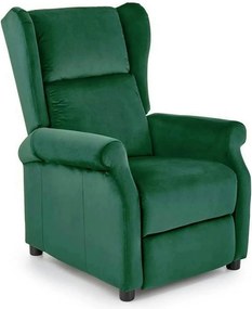 Fotoliu rabatabil AGUSTIN 2, verde inchis/negru, stofa/plastic, 75x92/