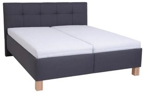 Pat tapițat MARIA, 180x200 cm, cu saltea și spațiu de depozitare, gri