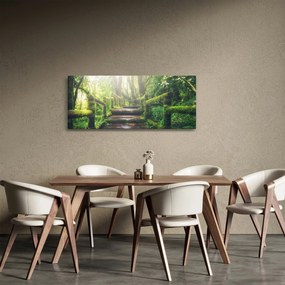 Tablou - trepte din lemn în pădure (120x50 cm)