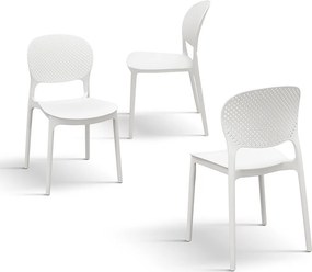 Set 4 scaune PERLA -POLIPROPILENA-HORECA - ALB