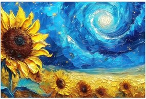 Tablou - Pictura floarea-soarelui (90x60 cm)