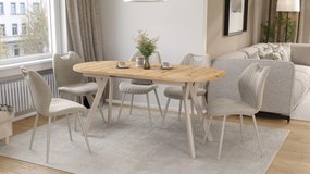 Mazzoni Masă ovală extensibilă ALMO Stejar Artisan / picioare cașmir