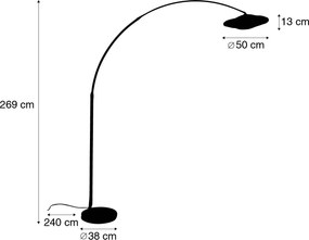 Lampă de podea modernă arc alb cu abajur oriental cu bambus 50 cm - XXL Rina