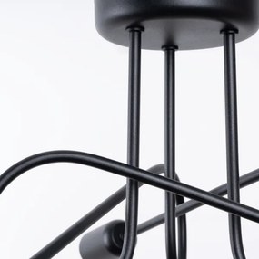 Lustră pe tijă Sollux SL.1434 LOOP 3xE27/15W/230V negru