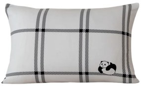 Fata de perna din flanel CUTE PANDA 50x70 cm, alb