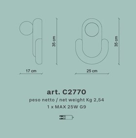 Aplica din ceramica design italian realizata manual Eclair