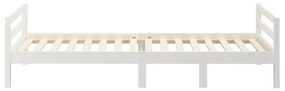 Cadru de pat, alb, 90x200 cm, lemn masiv de pin