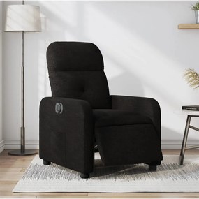vidaXL Fotoliu rabatabil electric, negru, material textil