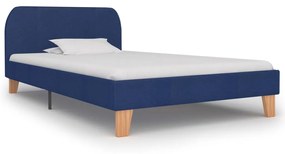 Cadru de pat, albastru, 90 x 200 cm, material textil Albastru, 90 x 200 cm