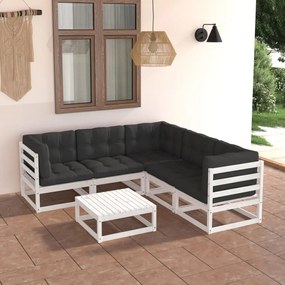 3076780 vidaXL Set mobilier de grădină cu perne, 6 piese, lemn masiv de pin