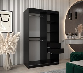 Dulap de haine 120 cm Rosaria (Negru). 1126294
