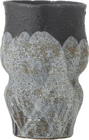 Ghiveci din ceramică artizanală, gri, cu suprafață texturată și aspect satinat, 14,5x21,5 cm, „Neeson"