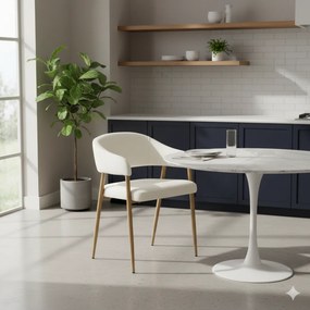 Fotoliu de sufragerie de design, crem/fag, NIZAR TYP 1