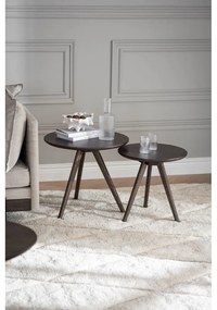 Măsuțe auxiliare 2 buc. rotunde din lemn masiv de stejar ø 50 cm Yumi – Rowico