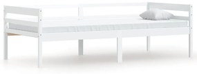 322052 vidaXL Cadru de pat, alb, 90x200 cm, lemn de pin masiv