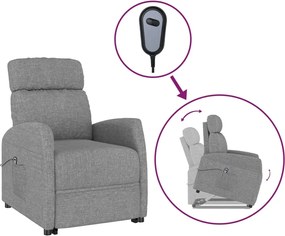 vidaXL Fotoliu cu ridicare, gri deschis, textil