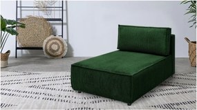 Modul pentru canapea verde cu tapițerie din catifea reiată (cu colț variabil) Nihad modular – Bobochic Paris