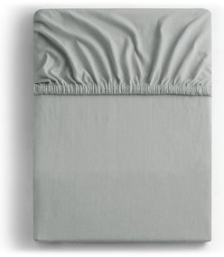 Cearceaf gri deschis din jerseu cu elastic 220x200 cm Amber – Restilo