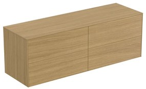 Dulap baza suspendat Ideal Standard Atelier Conca finisaj stejar deschis 4 sertare cu blat 160 cm