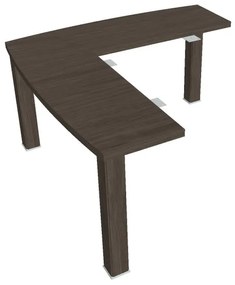 Extensie birou Verno+ 140 x 140 cm, stânga, stejar antracit
