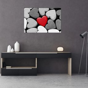 Tablou cu inimioare din lemn (90x60 cm)