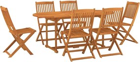 vidaXL Set mobilier de grădină 7 piese 180x90x75 cm, lemn masiv acacia