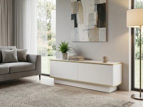 Comoda TV ALVIN 135 cm, alba/aurie