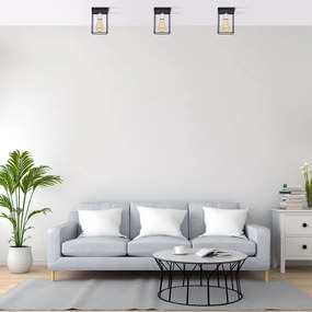 Plafonieră FINN 1xE27/15W/230V negru/crom