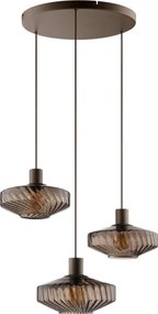 Brilliant - Lustru suspendat pe cablu LYN 3xE27/20W/230V Ø 69 cm maro/maro fumuriu