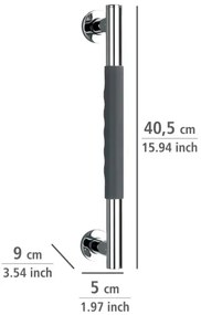 WENKO 23284100-Mâner SECURA 40,5x9 cm inox/antracit/crom lucios
