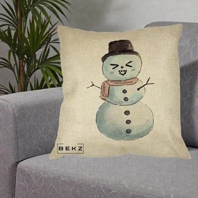 Perna Decorativa Om de Zapada Kawaii Haios, 40x40 cm, Crem, Husa Detasabila, Perna Inclusa, BEKZ®