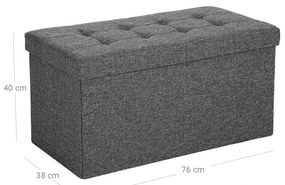 Taburet cu capac rabatabil OTTOMAN 76x38 cm, gri inchis