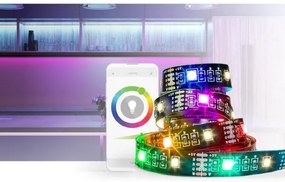 Bandă LED RGB dimabilă SmartLife 2,4m LED/4W/5V Nedis BTLS20RGBW