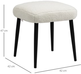 Aosom Taburet, Taburet de șezut, Aspect de Casmir, Taburet de picioare, Crem-Bej | Aosom Romania