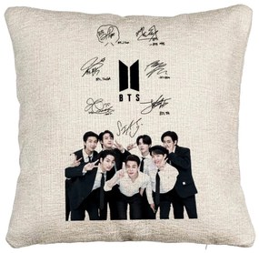 Perna Decorativa Canapea BTS Army 3, 40x40 cm, Cu fermoar