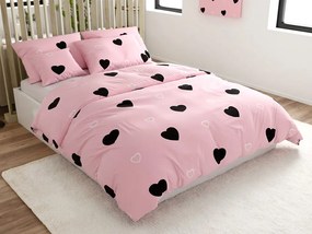 Lenjerie de pat policoton CORAZON POLY roz Dimensiune lenjerie de pat: 70 x 90 cm | 140 x 200 cm