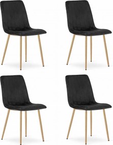 Scaun de catifea neagra LAVA